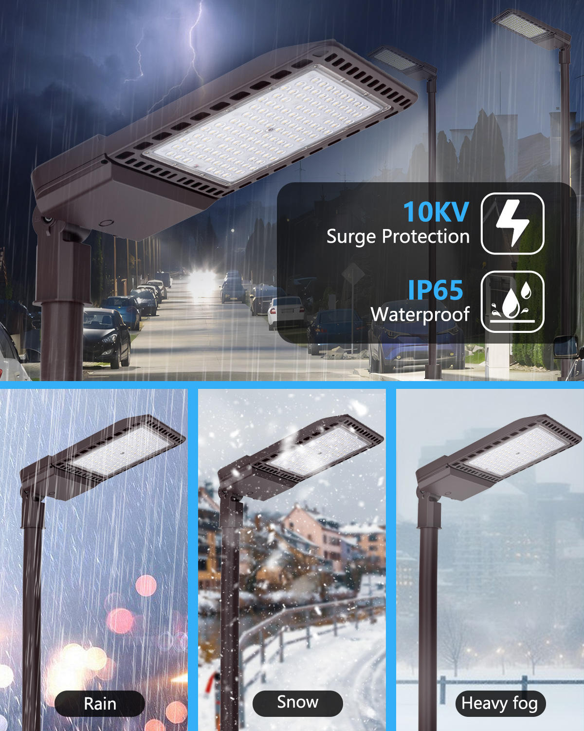 ORANGLES ETL Listed 130lm/W IP65 Waterproof LED Shoebox Area Light 75W-300W | With Photocell Sensor Parking Lot Flood Light - detailed closeup view - illustrating benefits - Image 3 of 6 | created for all | Shop ETL Listed 130lm/W IP65 Waterproof LED Shoebox Area Light 75W-300W | With Photocell Sensor Parking Lot Flood Light North Carolina | Free Shipping ORANGLES