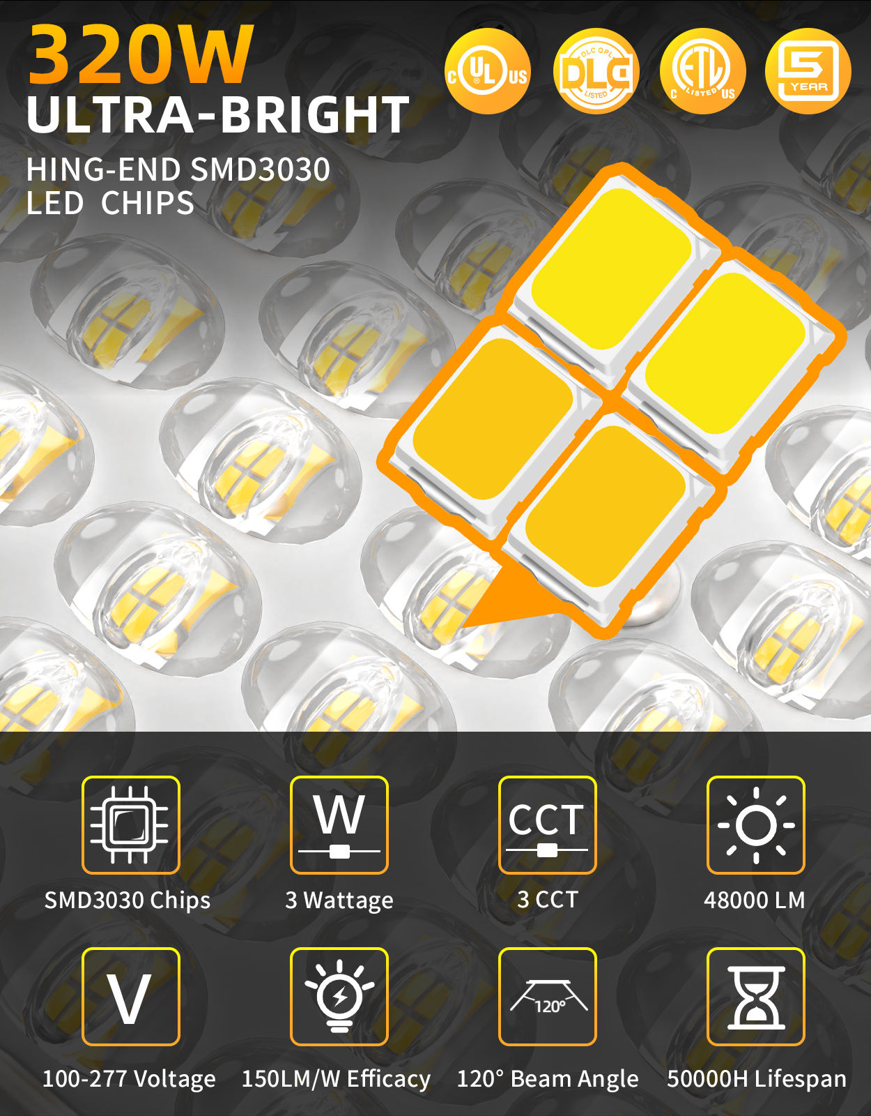 ORANGLES NGTlight US Stock LED Street Light 100W–300W Aluminum Pole Mount | IP65 Waterproof Roadway & Parking Lot Outdoor Lamp - stunning visual - unveiling characteristics - Image 7 of 7 | perfect for office | NGTlight US Stock LED Street Light 100W–300W Aluminum Pole Mount | IP65 Waterproof Roadway & Parking Lot Outdoor Lamp offer Washington | Free Shipping ORANGLES