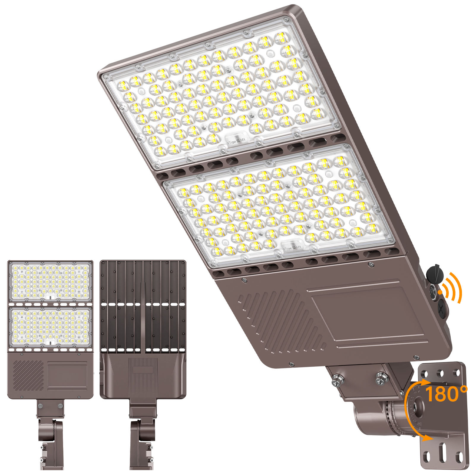 320W 3CCT LED Parking Lot Light Dusk to Dawn | Commercial Outdoor Flood Stadium Light 110V–277V IP65 5000K