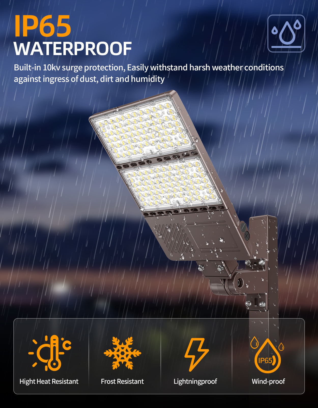 ORANGLES 320W 3CCT LED Parking Lot Light Dusk to Dawn | Commercial Outdoor Flood Stadium Light 110V–277V IP65 5000K - elegant presentation - exhibiting components - Image 6 of 6 | ideal for home | Discount on 320W 3CCT LED Parking Lot Light Dusk to Dawn | Commercial Outdoor Flood Stadium Light 110V–277V IP65 5000K Virginia | Free Shipping ORANGLES