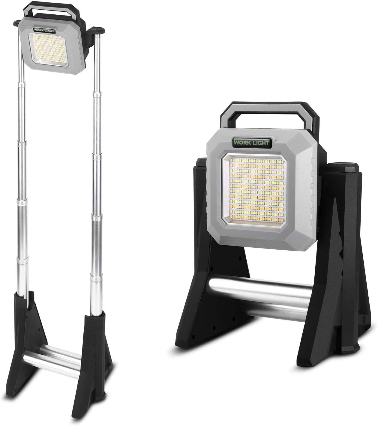 ORANGLES Cordless LED Work Light Rechargeable Telescopic Floodlight | Adjustable Rotatable Aluminum Head Camping & Portable Work Lamp  - Main Product Image - professional product shot revealing details | Best price Cordless LED Work Light Rechargeable Telescopic Floodlight | Adjustable Rotatable Aluminum Head Camping & Portable Work Lamp authentic product Ohio | ORANGLES