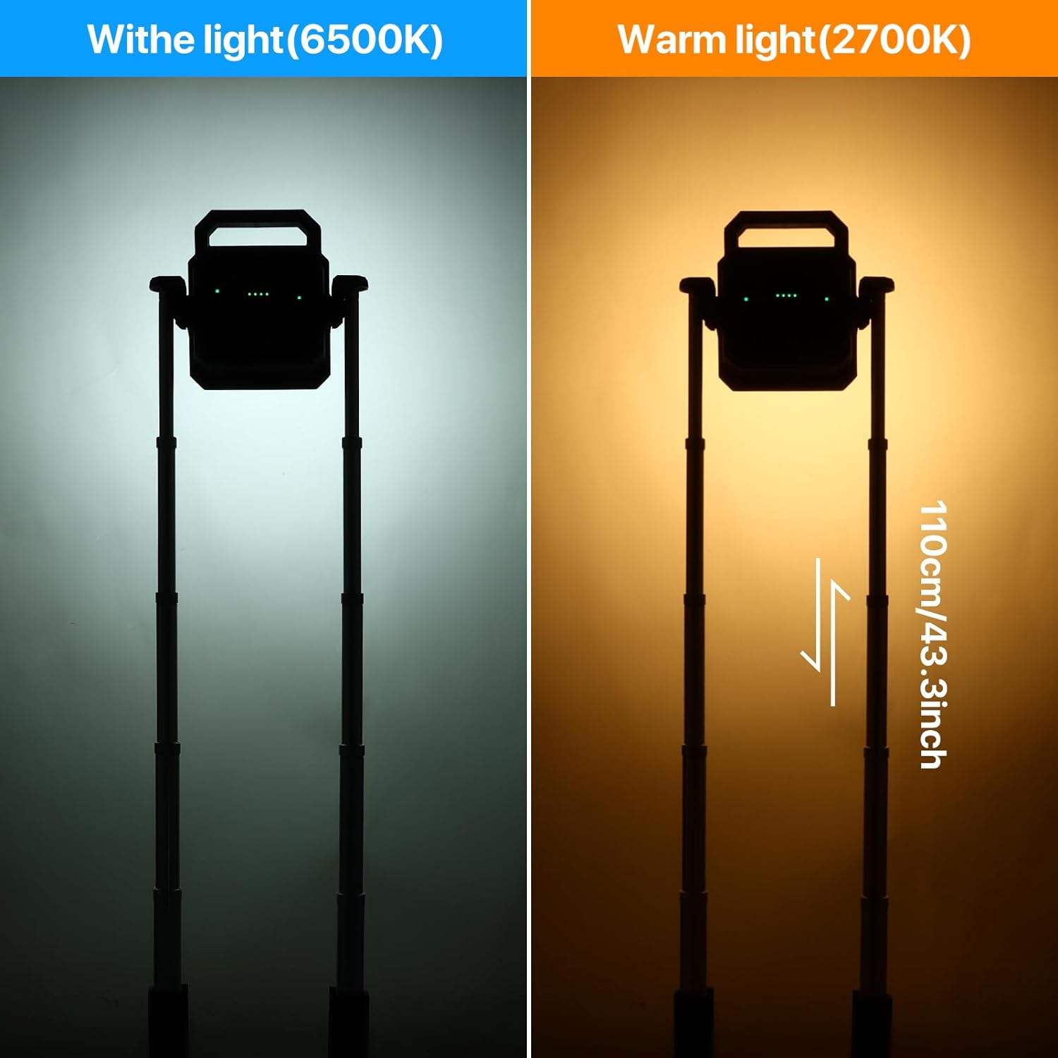 ORANGLES Cordless LED Work Light Rechargeable Telescopic Floodlight | Adjustable Rotatable Aluminum Head Camping & Portable Work Lamp - elegant presentation - exhibiting components - Image 6 of 6 | ideal for home | Discount on Cordless LED Work Light Rechargeable Telescopic Floodlight | Adjustable Rotatable Aluminum Head Camping & Portable Work Lamp Virginia | Free Shipping ORANGLES