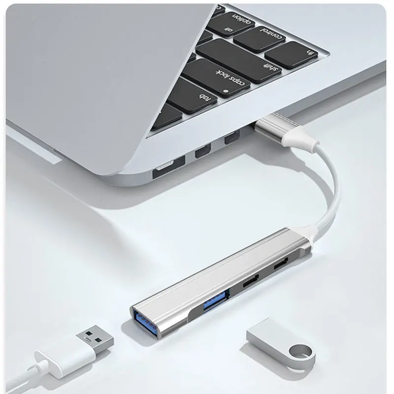 ORANGLES 4-in-1 USB 3.0 Hub Type-C Multiport Adapter – High-Speed 4 Port USB Docking Station with OTG Support for Laptop, Mobile Phone & Tablet - elegant presentation - Image 6 of 6 | designed for enthusiasts | Illinois | Free Shipping ORANGLES