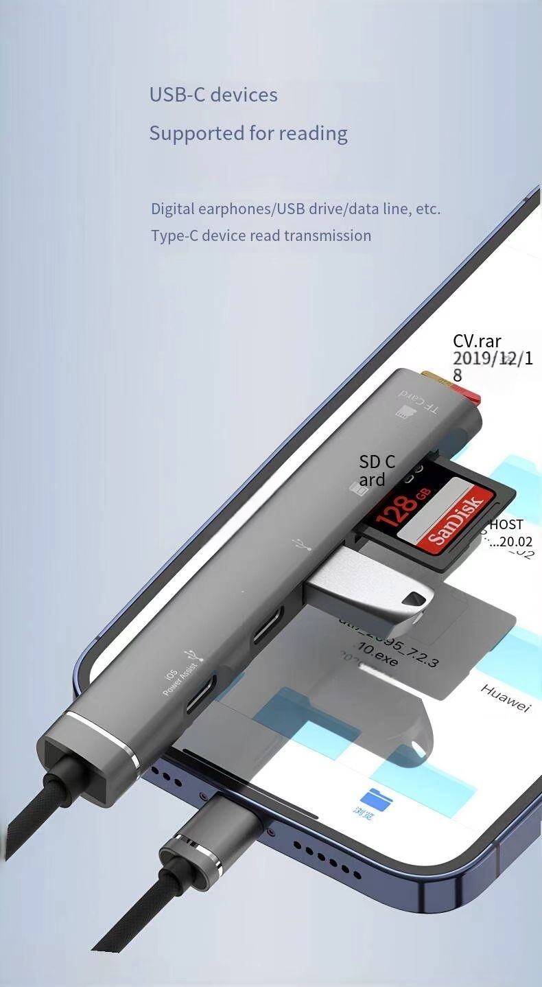 ORANGLES Wholesale USB Hub Type-C / USB to USB 3.0 Adapter – Multiport Hub for Mobile Phones & Computers with Mouse, Keyboard & Card Reader Support - full product showcase - Image 5 of 6 | suitable for professionals | Florida | Free Shipping ORANGLES