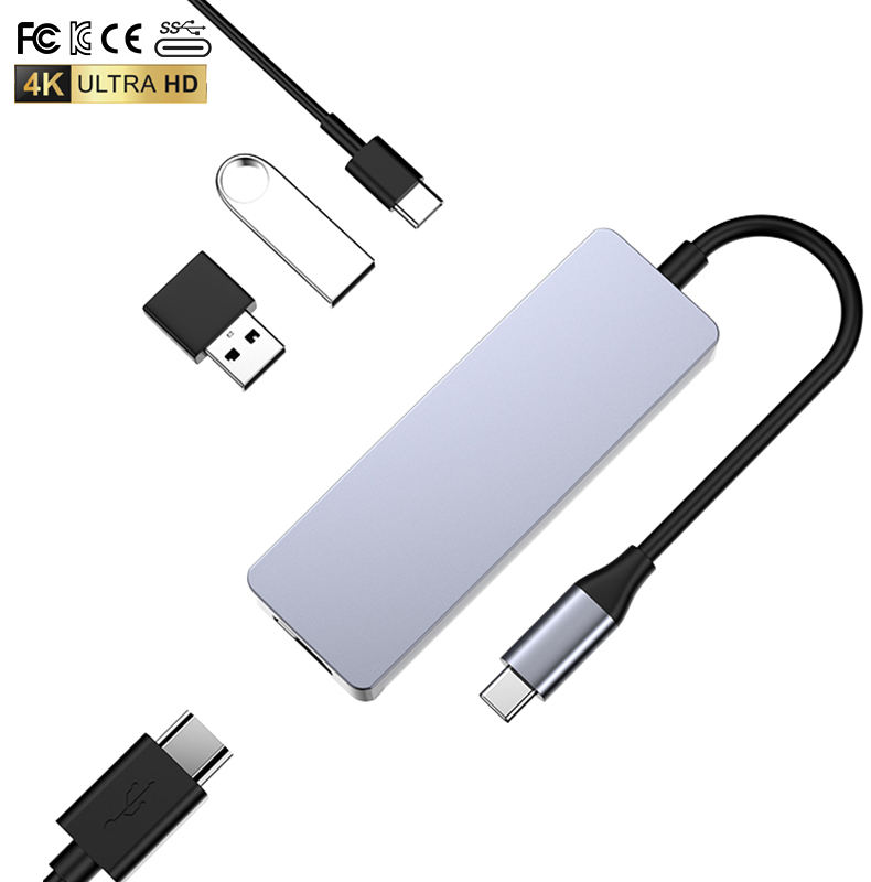 ORANGLES 4-in-1 USB-C Hub with HDMI & 4 USB 3.0 Ports – Aluminum Alloy Type-C Multiport Adapter Docking Station for Laptop & Computer Data Transfer - detailed closeup view - illustrating benefits - Image 3 of 6 | created for all | Shop 4-in-1 USB-C Hub with HDMI & 4 USB 3.0 Ports – Aluminum Alloy Type-C Multiport Adapter Docking Station for Laptop & Computer Data Transfer North Carolina | Free Shipping ORANGLES