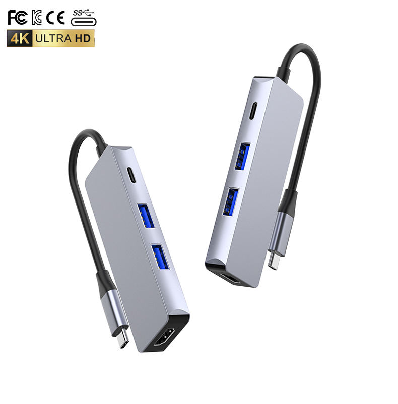 ORANGLES 4-in-1 USB-C Hub with HDMI & 4 USB 3.0 Ports – Aluminum Alloy Type-C Multiport Adapter Docking Station for Laptop & Computer Data Transfer - full product showcase - displaying specifications - Image 5 of 6 | adapts to any space | 4-in-1 USB-C Hub with HDMI & 4 USB 3.0 Ports – Aluminum Alloy Type-C Multiport Adapter Docking Station for Laptop & Computer Data Transfer deal New Jersey | Free Shipping ORANGLES