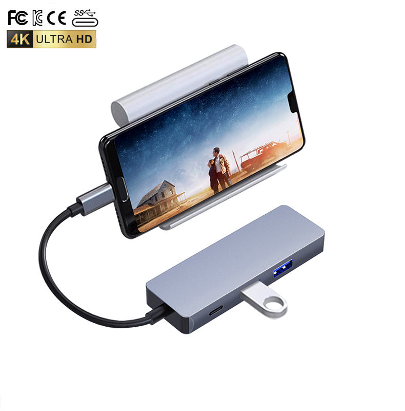 ORANGLES 4-in-1 USB-C Hub with HDMI & 4 USB 3.0 Ports – Aluminum Alloy Type-C Multiport Adapter Docking Station for Laptop & Computer Data Transfer - elegant presentation - exhibiting components - Image 6 of 6 | ideal for home | Discount on 4-in-1 USB-C Hub with HDMI & 4 USB 3.0 Ports – Aluminum Alloy Type-C Multiport Adapter Docking Station for Laptop & Computer Data Transfer Virginia | Free Shipping ORANGLES