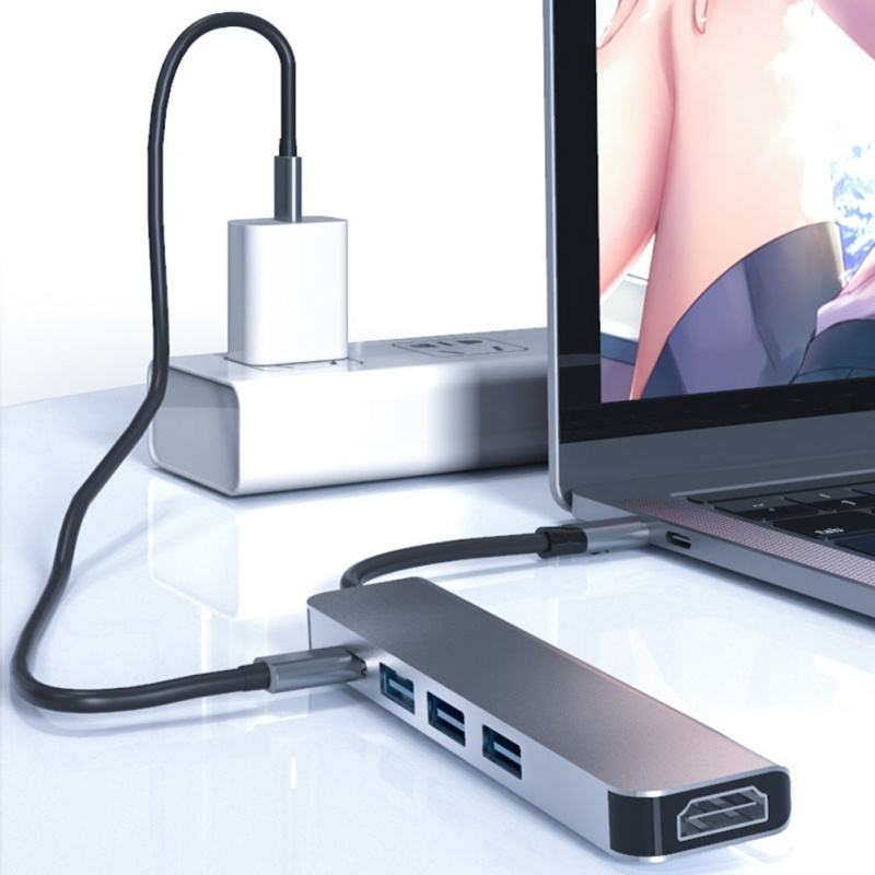 ORANGLES 5-in-1 USB-C Hub Multiport Adapter with 4K HDMI, 100W Power Delivery & 3 USB-A Ports – Type-C Docking Station for Laptop, PC & Computer - high resolution display - exposing craftsmanship - Image 2 of 4 | built for everyone | 5-in-1 USB-C Hub Multiport Adapter with 4K HDMI, 100W Power Delivery & 3 USB-A Ports – Type-C Docking Station for Laptop, PC & Computer for sale Georgia | Free Shipping ORANGLES
