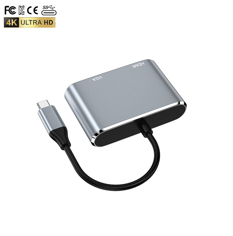 ORANGLES USB-C Type-C Hub with HDMI & VGA – 2-in-1 Multiport Adapter for Laptop & Computer Display Output Accessories - angled perspective - Image 4 of 6 | excellent for daily use | New York | Free Shipping ORANGLES