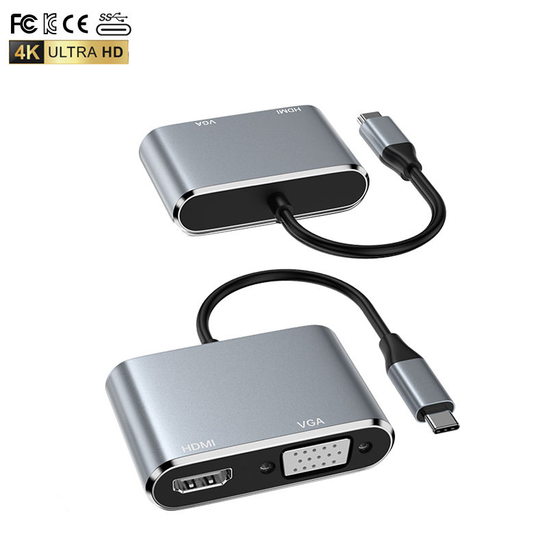 ORANGLES USB-C Type-C Hub with HDMI & VGA – 2-in-1 Multiport Adapter for Laptop & Computer Display Output Accessories - full product showcase - Image 5 of 6 | suitable for professionals | Florida | Free Shipping ORANGLES