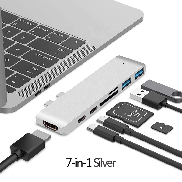 ORANGLES 7-in-1 Dual USB-C Hub 4K HDMI Thunderbolt Docking Station - elegant presentation - exhibiting components - Image 6 of 6 | ideal for home | Discount on 7-in-1 Dual USB-C Hub 4K HDMI Thunderbolt Docking Station Virginia | Free Shipping ORANGLES