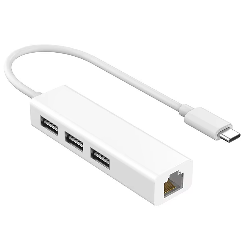 Wholesale USB 3.0 Type-C Multi-Port Hub with 100Mbps Network Card – Oxygen-Free Copper High-Speed Data & Ethernet Extender for Computer & Laptop