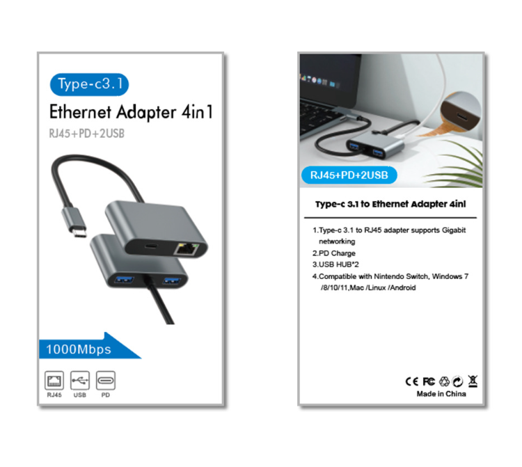 ORANGLES 4-in-1 USB-C Ethernet Hub with Gigabit LAN, Dual USB Ports & 60W Power Delivery – Driver-Free Type-C Multiport Adapter for Laptop & PC - high resolution display - exposing craftsmanship - Image 2 of 6 | built for everyone | 4-in-1 USB-C Ethernet Hub with Gigabit LAN, Dual USB Ports & 60W Power Delivery – Driver-Free Type-C Multiport Adapter for Laptop & PC for sale Georgia | Free Shipping ORANGLES