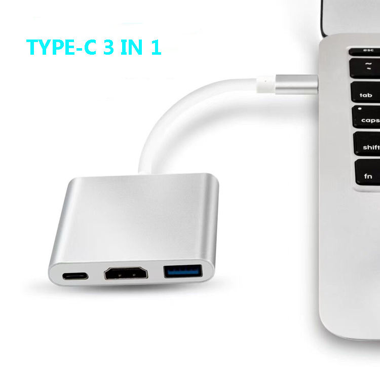 ORANGLES USB-C to HDMI Adapter 3-in-1 Multiport Hub – 4K HDMI, USB 3.0 & USB-C PD Charging Port Type-C Docking Station for Laptop & MacBook - angled perspective - Image 4 of 6 | excellent for daily use | New York | Free Shipping ORANGLES