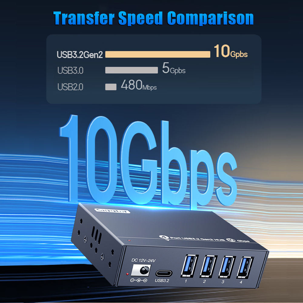 ORANGLES Sipolar A4U32M1 USB 3.2 Hub 4-Port High-Speed 10Gbps Type-C Splitter – Smart Charge 12–24V Mounting USB Hub Adapter for Laptop & Devices - full product showcase - displaying specifications - Image 5 of 6 | adapts to any space | Sipolar A4U32M1 USB 3.2 Hub 4-Port High-Speed 10Gbps Type-C Splitter – Smart Charge 12–24V Mounting USB Hub Adapter for Laptop & Devices deal New Jersey | Free Shipping ORANGLES