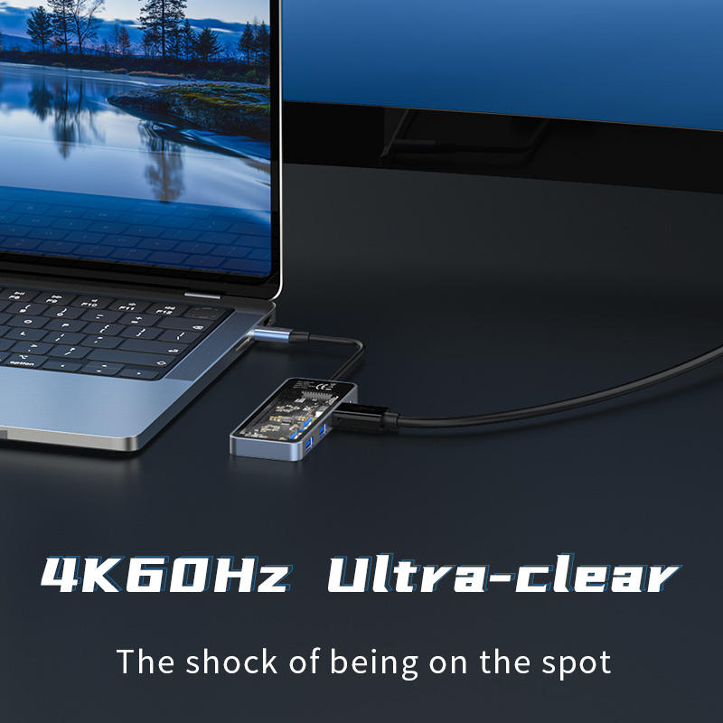 ORANGLES 5-in-1 Fast Charging Docking Station Type-C USB Hub with RJ45 1000Mbps Ethernet, SD/TF Card Reader & Multi-Port High-Speed Adapter for Laptop & PC - angled perspective - presenting advantages - Image 4 of 6 | fits any environment | Purchase 5-in-1 Fast Charging Docking Station Type-C USB Hub with RJ45 1000Mbps Ethernet, SD/TF Card Reader & Multi-Port High-Speed Adapter for Laptop & PC Michigan | Free Shipping ORANGLES