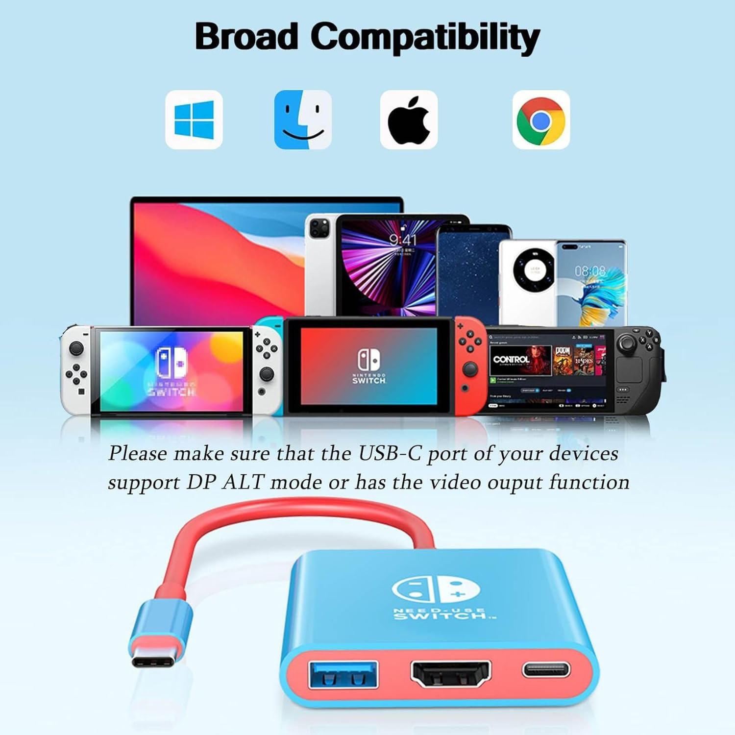 ORANGLES Nintendo Switch Portable Game Console Docking Station – Type-C TV Screen Projection Adapter with USB Hub & Expansion Converter (In-Stock) - full product showcase - displaying specifications - Image 5 of 5 | adapts to any space | Nintendo Switch Portable Game Console Docking Station – Type-C TV Screen Projection Adapter with USB Hub & Expansion Converter (In-Stock) deal New Jersey | Free Shipping ORANGLES