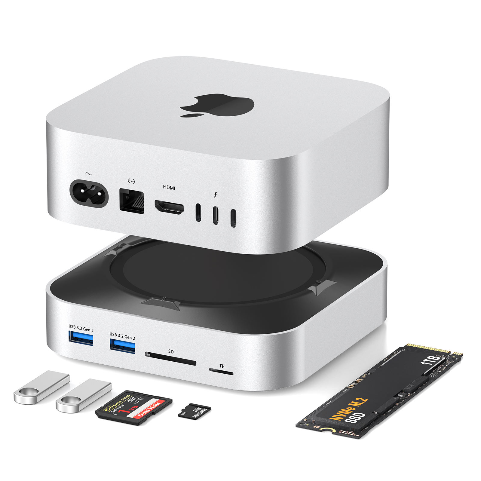 ORANGLES 11-in-1 USB-C Docking Station Hub – USB 3.0 x3, USB 3.2 Gen2 10Gbps x2, DP, SD/TF Card Reader & M.2 NVMe SSD Enclosure Type-C Multiport Adapter for Laptop & PC  - Main Product Image - professional product shot revealing details | Best price 11-in-1 USB-C Docking Station Hub – USB 3.0 x3, USB 3.2 Gen2 10Gbps x2, DP, SD/TF Card Reader & M.2 NVMe SSD Enclosure Type-C Multiport Adapter for Laptop & PC authentic product Ohio | ORANGLES