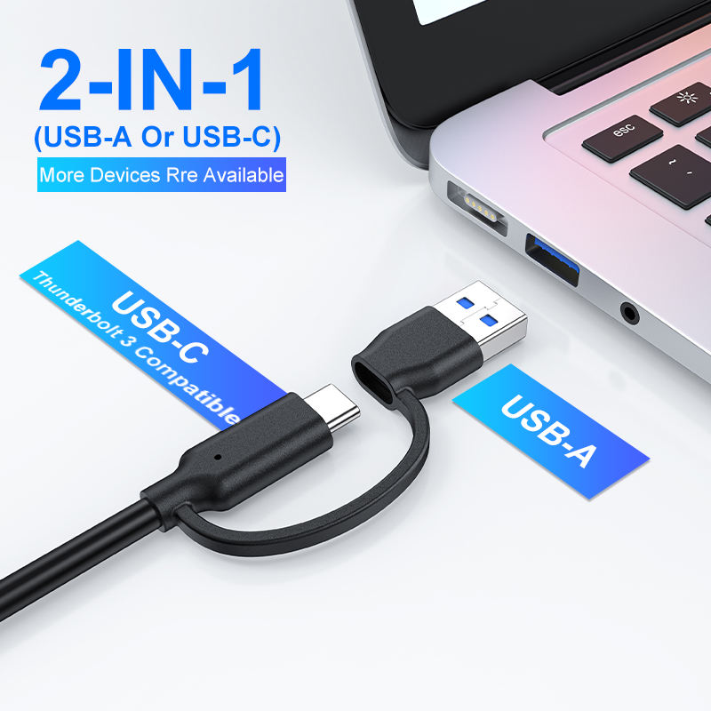 ORANGLES USB 3.1 Gen 2 High-Speed 7-Port USB 3.0 Hub Splitter – 7-in-1 Type-C Extension Adapter with Dual USB-C Connector & Data Cable for Laptop & PC - angled perspective - presenting advantages - Image 4 of 6 | fits any environment | Purchase USB 3.1 Gen 2 High-Speed 7-Port USB 3.0 Hub Splitter – 7-in-1 Type-C Extension Adapter with Dual USB-C Connector & Data Cable for Laptop & PC Michigan | Free Shipping ORANGLES