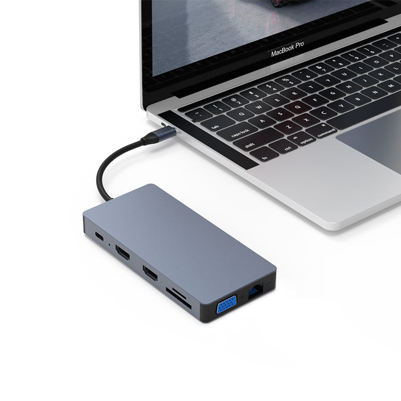 ORANGLES 12-in-1 USB-C Docking Station Hub with Dual 4K HDMI, 100W PD, USB 3.0, Gigabit Ethernet 1000Mbps & SD/TF Card Reader for HP, Dell & Lenovo Laptops - detailed closeup view - illustrating benefits - Image 3 of 6 | created for all | Shop 12-in-1 USB-C Docking Station Hub with Dual 4K HDMI, 100W PD, USB 3.0, Gigabit Ethernet 1000Mbps & SD/TF Card Reader for HP, Dell & Lenovo Laptops North Carolina | Free Shipping ORANGLES