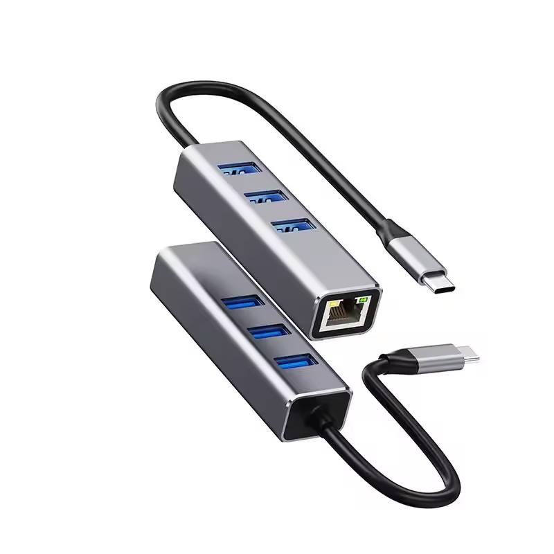 ORANGLES 4-in-1 USB-C Hub with 3 USB 3.0 Ports & RJ45 Gigabit Ethernet (1000Mbps) – Multiport LAN Network Adapter Splitter for PC, Mac & Windows  - Main Product Image - professional product shot revealing details | Best price 4-in-1 USB-C Hub with 3 USB 3.0 Ports & RJ45 Gigabit Ethernet (1000Mbps) – Multiport LAN Network Adapter Splitter for PC, Mac & Windows authentic product Ohio | ORANGLES