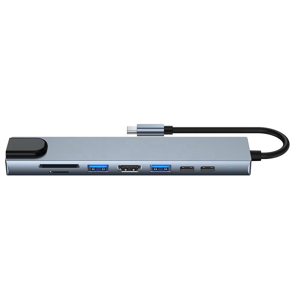 ORANGLES 8-in-1 USB-C Hub Docking Station with RJ45 100Mbps Ethernet, USB 3.0/2.0 Ports, 100W PD Charging & SD/TF Card Reader – Type-C Multiport Adapter - detailed closeup view - illustrating benefits - Image 3 of 6 | created for all | Shop 8-in-1 USB-C Hub Docking Station with RJ45 100Mbps Ethernet, USB 3.0/2.0 Ports, 100W PD Charging & SD/TF Card Reader – Type-C Multiport Adapter North Carolina | Free Shipping ORANGLES
