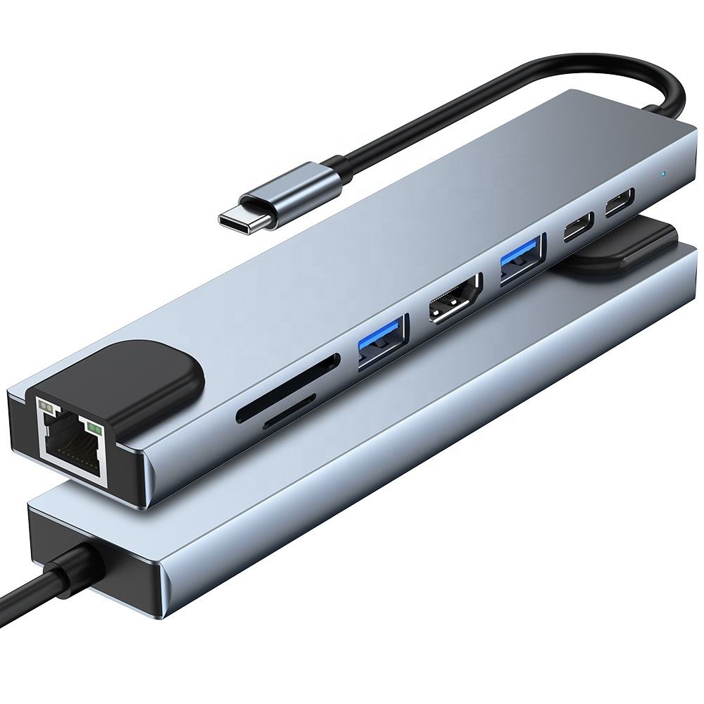 ORANGLES 8-in-1 USB-C Hub Docking Station with RJ45 100Mbps Ethernet, USB 3.0/2.0 Ports, 100W PD Charging & SD/TF Card Reader – Type-C Multiport Adapter - elegant presentation - exhibiting components - Image 6 of 6 | ideal for home | Discount on 8-in-1 USB-C Hub Docking Station with RJ45 100Mbps Ethernet, USB 3.0/2.0 Ports, 100W PD Charging & SD/TF Card Reader – Type-C Multiport Adapter Virginia | Free Shipping ORANGLES