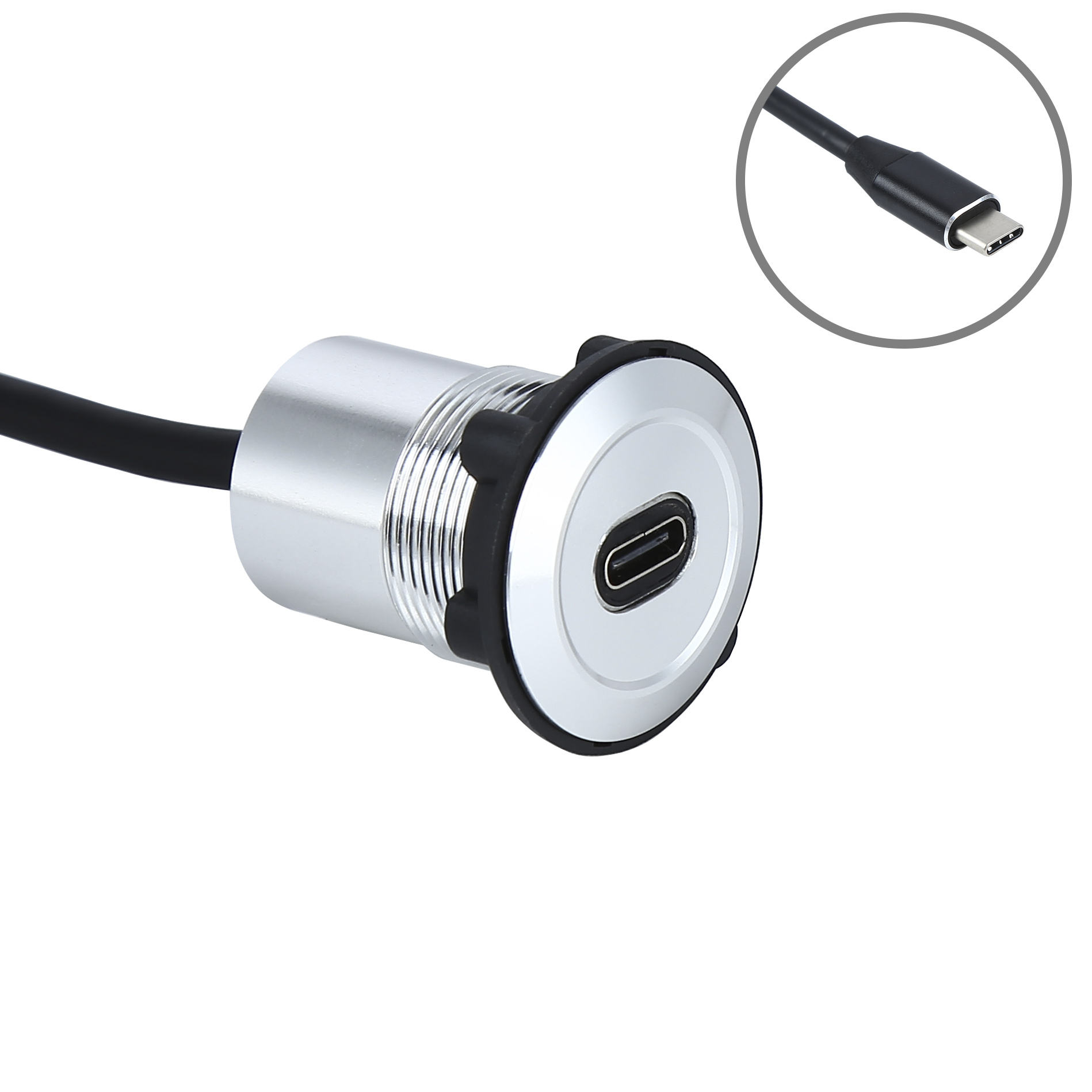 ORANGLES Metal Shell Panel Mount USB Type-C Female to Male Connector – Waterproof 22mm Round Head USB 3.1 Extension Socket with 60cm Cable - stylish outlook - centering on build - Image 1734 of 10 | ideal for home | Original Metal Shell Panel Mount USB Type-C Female to Male Connector – Waterproof 22mm Round Head USB 3.1 Extension Socket with 60cm Cable San Francisco | Free Shipping ORANGLES