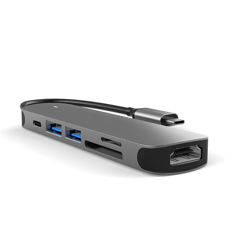 ORANGLES 6-in-1 USB-C Hub with HDMI, USB 3.0 & SD Card Reader – Aluminium Alloy Type-C Multiport Docking Station Splitter for Laptop & MacBook - high resolution display - exposing craftsmanship - Image 2 of 5 | built for everyone | 6-in-1 USB-C Hub with HDMI, USB 3.0 & SD Card Reader – Aluminium Alloy Type-C Multiport Docking Station Splitter for Laptop & MacBook for sale Georgia | Free Shipping ORANGLES