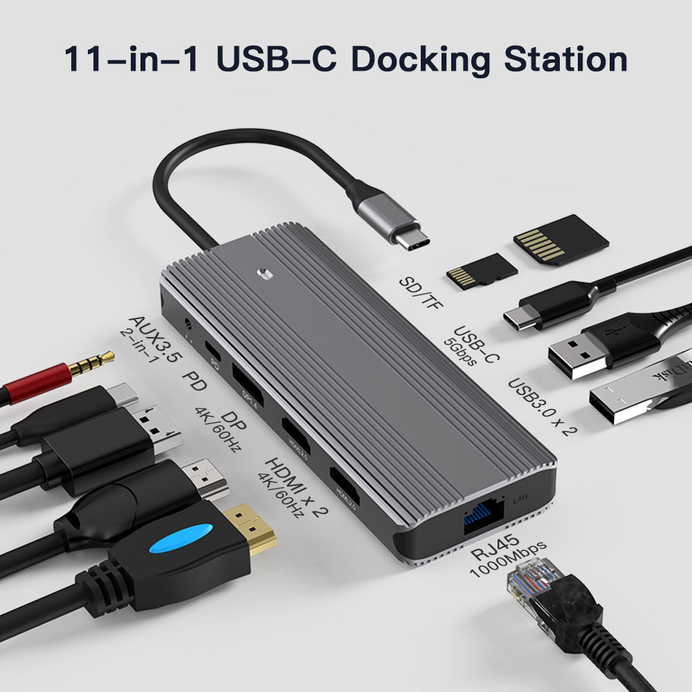 ORANGLES Thunderbolt 4 Docking Station 11-in-1 – Quad Display 4K@60Hz Video Output, USB-C Hub with High-Speed Data, Ethernet & Power Delivery for Laptop & MacBook - full product showcase - displaying specifications - Image 5 of 6 | adapts to any space | Thunderbolt 4 Docking Station 11-in-1 – Quad Display 4K@60Hz Video Output, USB-C Hub with High-Speed Data, Ethernet & Power Delivery for Laptop & MacBook deal New Jersey | Free Shipping ORANGLES