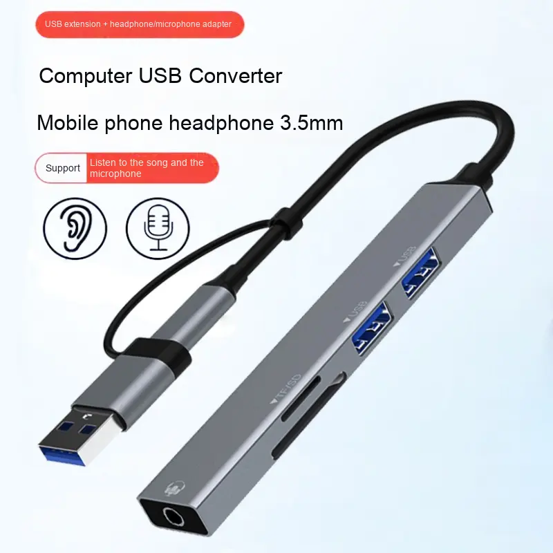 ORANGLES USB 3.0 Type-C Card Reader Hub – Audio Expansion Splitter with PD Charging, Aluminium Multiport Adapter for Laptop & Mobile Phone (Driver-Free) - high resolution display - Image 2 of 6 | perfect for office | California | Free Shipping ORANGLES