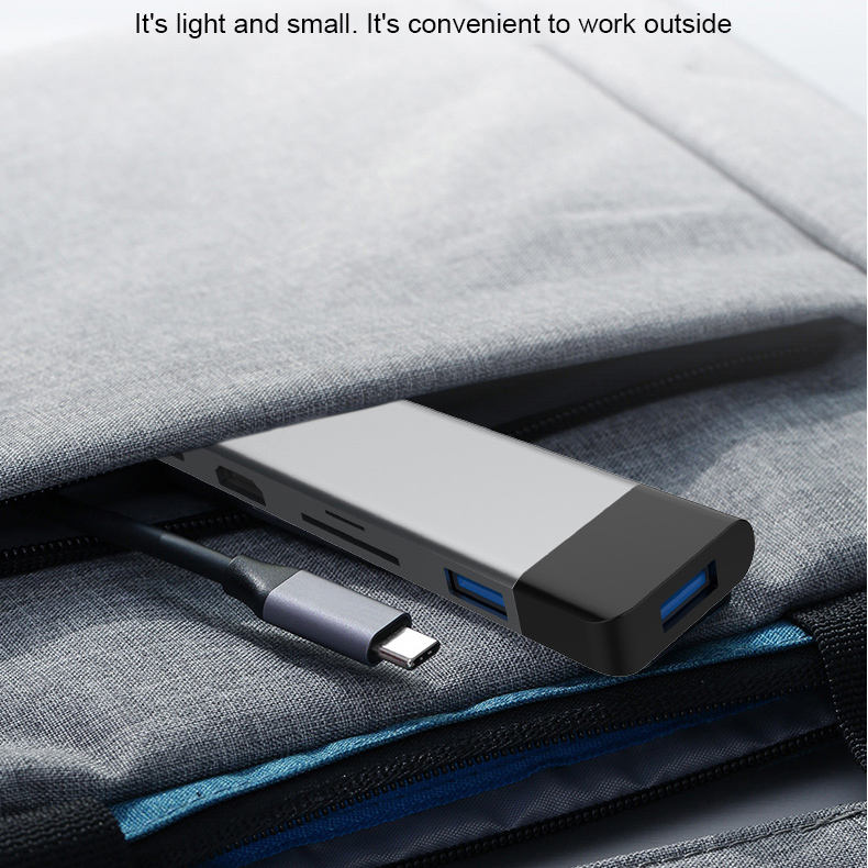 ORANGLES 6-in-1 USB-C Aluminum Hub – TF/SD Card Reader, USB 3.0 Multiport Type-C Data Adapter Docking Station for Laptop & MacBook - high resolution display - exposing craftsmanship - Image 2 of 6 | built for everyone | 6-in-1 USB-C Aluminum Hub – TF/SD Card Reader, USB 3.0 Multiport Type-C Data Adapter Docking Station for Laptop & MacBook for sale Georgia | Free Shipping ORANGLES