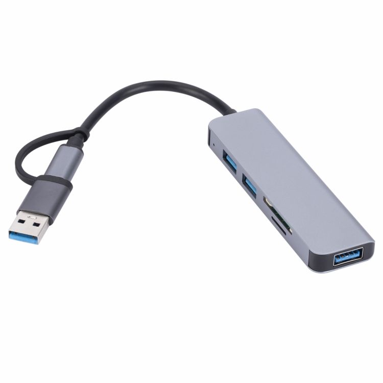 ORANGLES 2302 5-in-1 USB + USB-C Type-C Multiport Hub Adapter – USB Expansion Docking Station for Laptop, PC & Computer Accessories - detailed closeup view - Image 3 of 6 | great for travel | Texas | Free Shipping ORANGLES