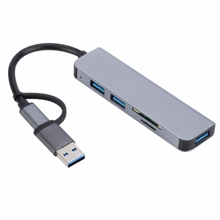 ORANGLES 2302 5-in-1 USB + USB-C Type-C Multiport Hub Adapter – USB Expansion Docking Station for Laptop, PC & Computer Accessories - full product showcase - Image 5 of 6 | suitable for professionals | Florida | Free Shipping ORANGLES