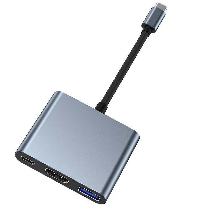 ORANGLES Best Price 4K HDMI USB-C Adapter 3-in-1 Multiport Hub – USB 3.0 5Gbps, HDTV Output & Type-C Card Reader Docking Station for Laptop & Mobile - detailed closeup view - Image 3 of 6 | great for travel | Texas | Free Shipping ORANGLES