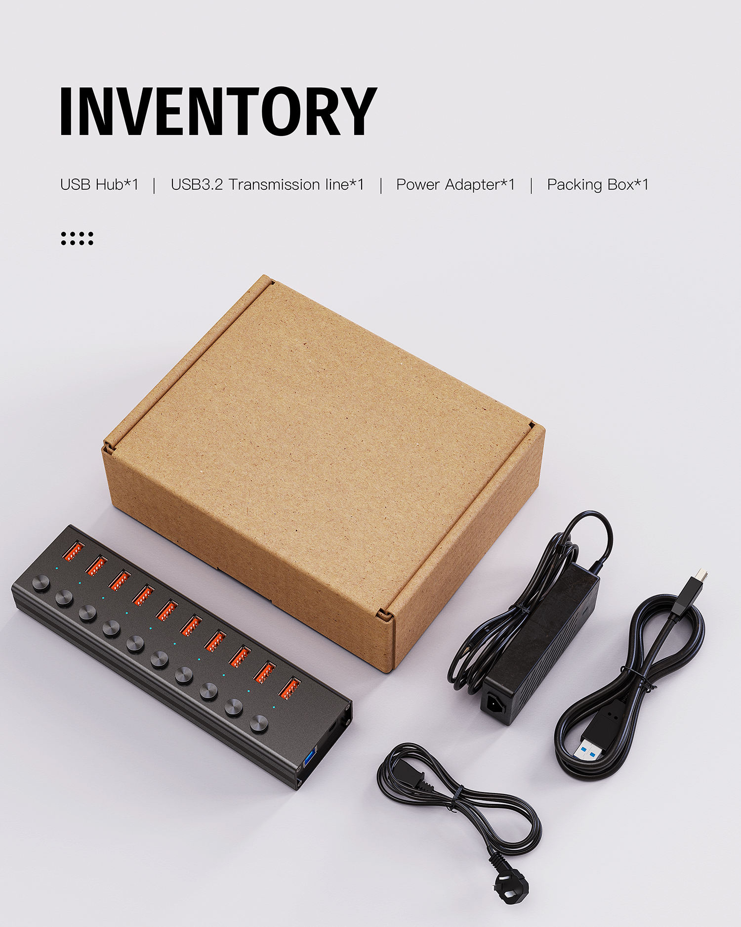 ORANGLES FORIDA 10Gbps Aluminium USB 3.2 Powered Hub – 10-Port USB-C Splitter with 12V/4A Adapter High-Speed Data & Charging Docking Station for PC & Laptop - elegant presentation - exhibiting components - Image 6 of 6 | ideal for home | Discount on FORIDA 10Gbps Aluminium USB 3.2 Powered Hub – 10-Port USB-C Splitter with 12V/4A Adapter High-Speed Data & Charging Docking Station for PC & Laptop Virginia | Free Shipping ORANGLES