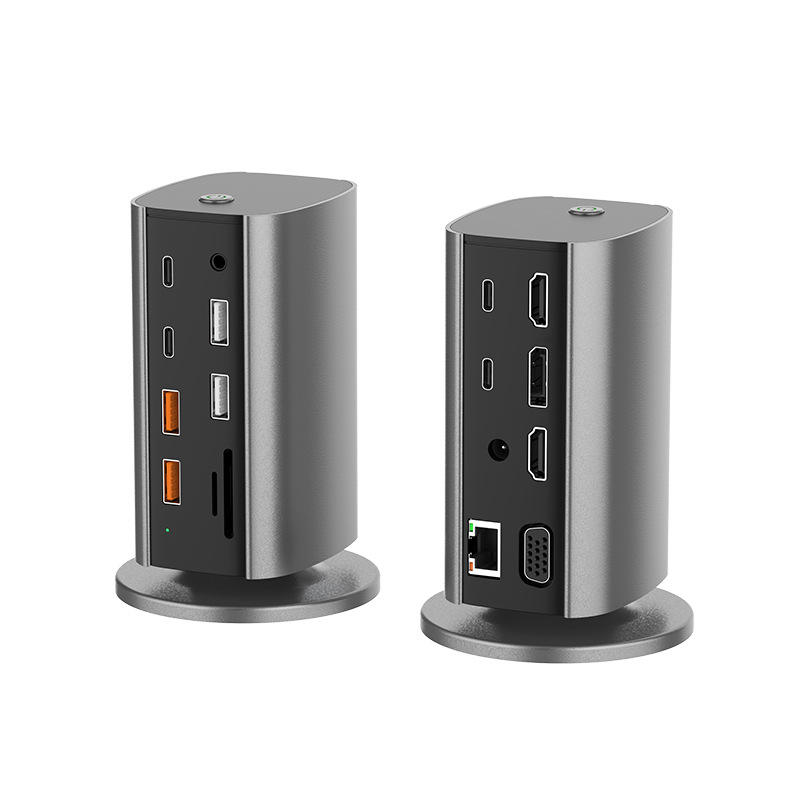 ORANGLES 16-in-1 USB-C Vertical Docking Station – Multi-Screen MST Hub with 8K Display, Gigabit Ethernet & Multiport Desktop Expander  - Main Product Image - professional product shot revealing details | Best price 16-in-1 USB-C Vertical Docking Station – Multi-Screen MST Hub with 8K Display, Gigabit Ethernet & Multiport Desktop Expander authentic product Ohio | ORANGLES