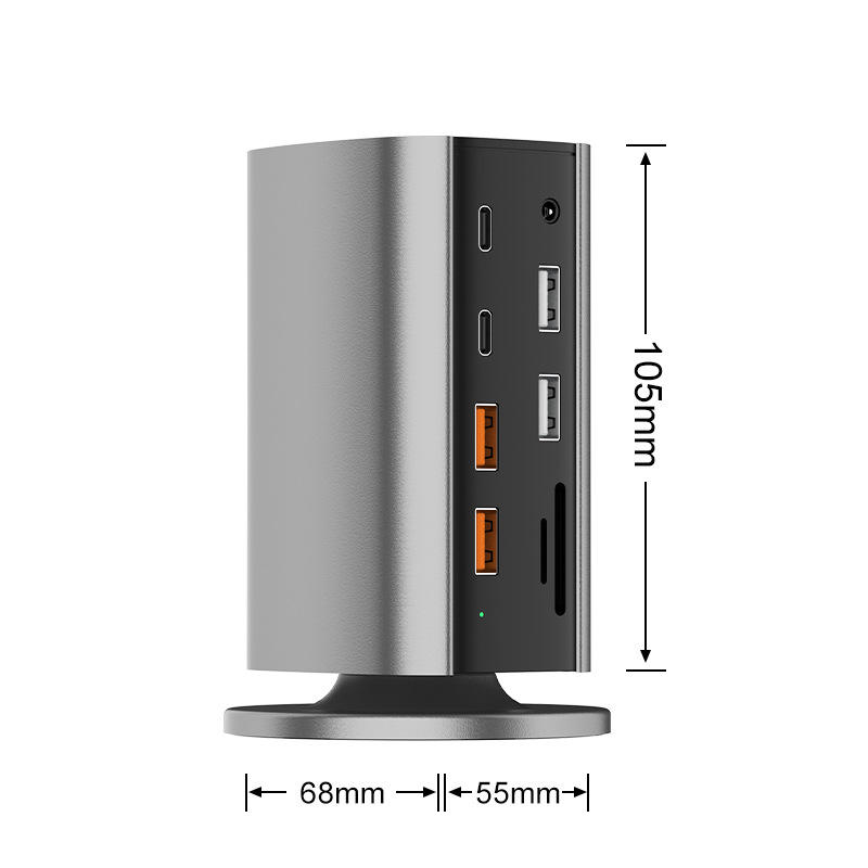 ORANGLES 16-in-1 USB-C Vertical Docking Station – Multi-Screen MST Hub with 8K Display, Gigabit Ethernet & Multiport Desktop Expander - detailed closeup view - illustrating benefits - Image 3 of 6 | created for all | Shop 16-in-1 USB-C Vertical Docking Station – Multi-Screen MST Hub with 8K Display, Gigabit Ethernet & Multiport Desktop Expander North Carolina | Free Shipping ORANGLES