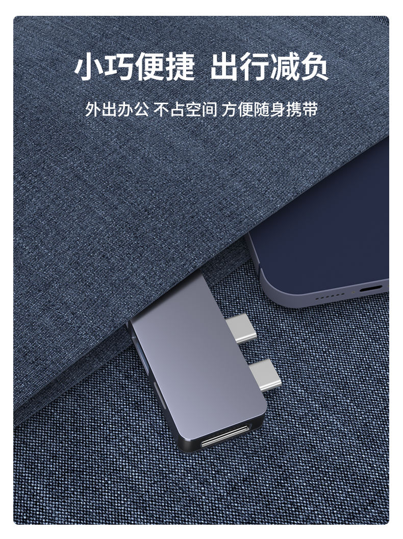 ORANGLES Dual USB-C 7-in-1 Docking Station – Aluminum USB-C Hub with HDMI 4K HDTV Adapter, PD Charging & Multiport Expansion for MacBook - detailed closeup view - illustrating benefits - Image 3 of 4 | created for all | Shop Dual USB-C 7-in-1 Docking Station – Aluminum USB-C Hub with HDMI 4K HDTV Adapter, PD Charging & Multiport Expansion for MacBook North Carolina | Free Shipping ORANGLES