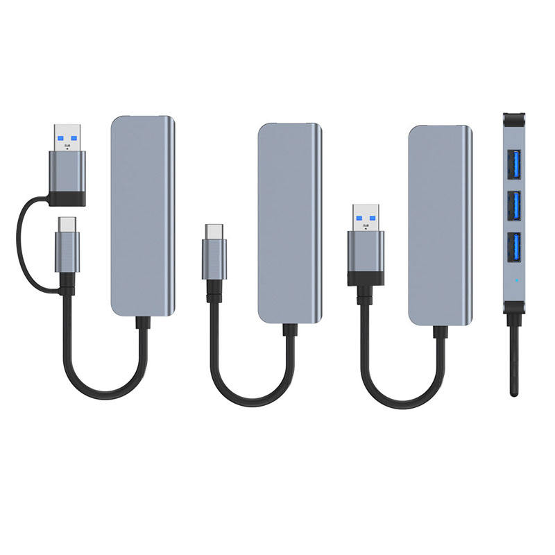 ORANGLES Hot Selling 4-Port USB Hub 2.0 + 3.0 Aluminum Alloy – Dual Interface USB-A & Type-C Multiport Adapter for PC, Laptop & Smartphone - full product showcase - displaying specifications - Image 5 of 6 | adapts to any space | Hot Selling 4-Port USB Hub 2.0 + 3.0 Aluminum Alloy – Dual Interface USB-A & Type-C Multiport Adapter for PC, Laptop & Smartphone deal New Jersey | Free Shipping ORANGLES