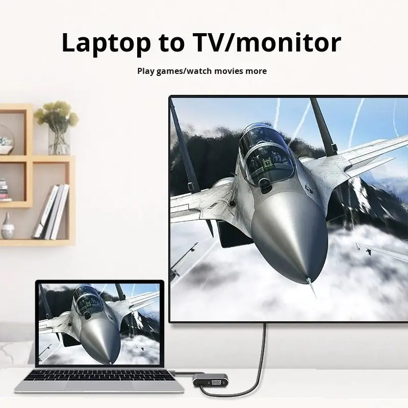 ORANGLES Mini DisplayPort & USB-C to HDMI VGA Adapter – Dual Monitor Docking Station with Power Delivery for MacBook Pro & Laptop Display Output Hub - angled perspective - presenting advantages - Image 4 of 6 | fits any environment | Purchase Mini DisplayPort & USB-C to HDMI VGA Adapter – Dual Monitor Docking Station with Power Delivery for MacBook Pro & Laptop Display Output Hub Michigan | Free Shipping ORANGLES