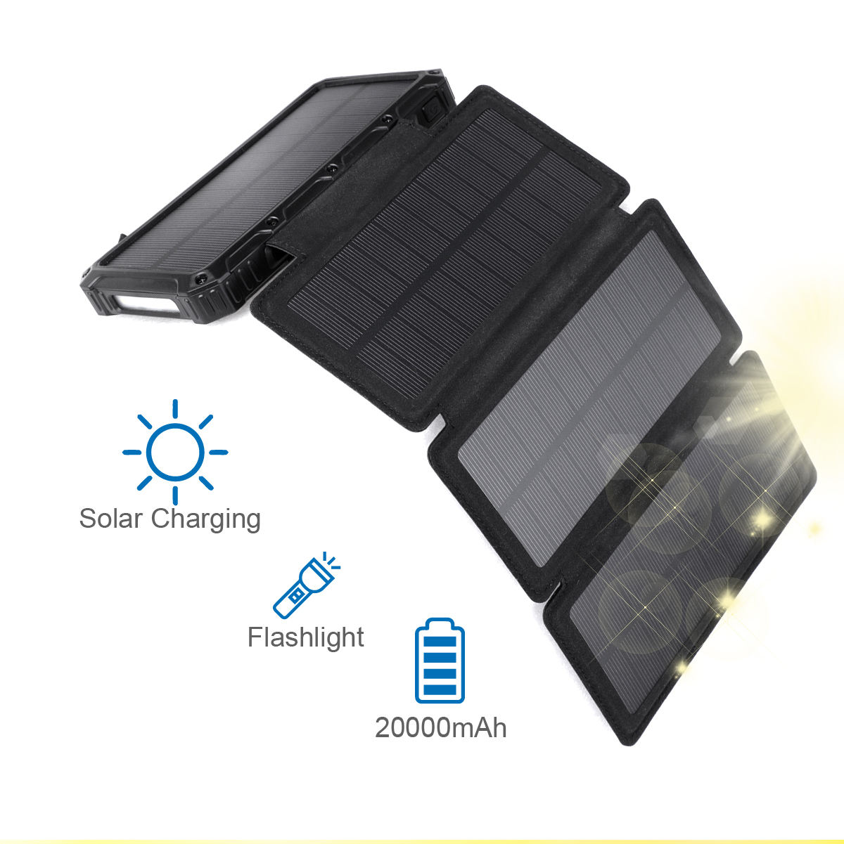 ORANGLES 2025 Best Selling 20000mAh Solar Power Bank – 10W Portable Charger with SOS LED Light Outdoor Backup Battery - angled perspective - presenting advantages - Image 4 of 6 | fits any environment | Purchase 2025 Best Selling 20000mAh Solar Power Bank – 10W Portable Charger with SOS LED Light Outdoor Backup Battery Michigan | Free Shipping ORANGLES