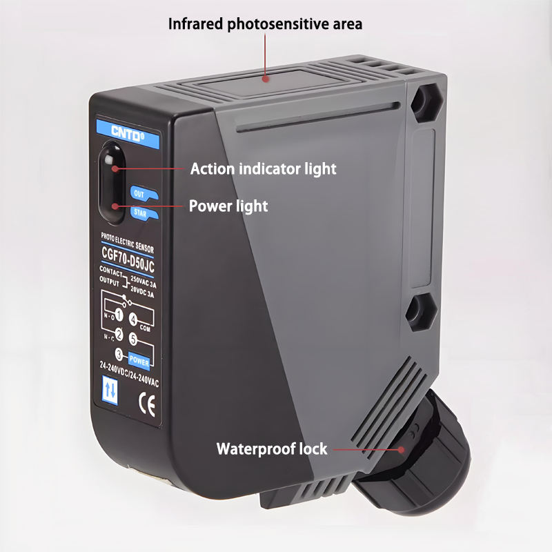 ORANGLES CNTD CGF70E-R Photoelectric Sensor – NPN/PNP 10–30VDC Square Reflective Sensor IP65 Waterproof for Industrial Automation & Control Systems - angled perspective - presenting advantages - Image 4 of 6 | fits any environment | Purchase CNTD CGF70E-R Photoelectric Sensor – NPN/PNP 10–30VDC Square Reflective Sensor IP65 Waterproof for Industrial Automation & Control Systems Michigan | Free Shipping ORANGLES