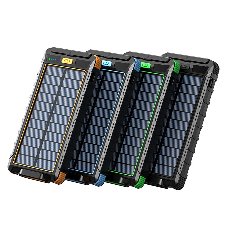 Hot Selling 10000mAh Solar Power Bank – Waterproof Portable Charger with Dual USB Output 20W/10W & Built-in Flashlight
