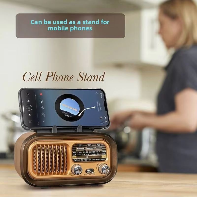 ORANGLES Solar Powered Retro Speaker with FM/AM Radio – Portable Outdoor Bluetooth Speaker with Solar Charging & Emergency Power Function - elegant presentation - exhibiting components - Image 6 of 6 | ideal for home | Discount on Solar Powered Retro Speaker with FM/AM Radio – Portable Outdoor Bluetooth Speaker with Solar Charging & Emergency Power Function Virginia | Free Shipping ORANGLES