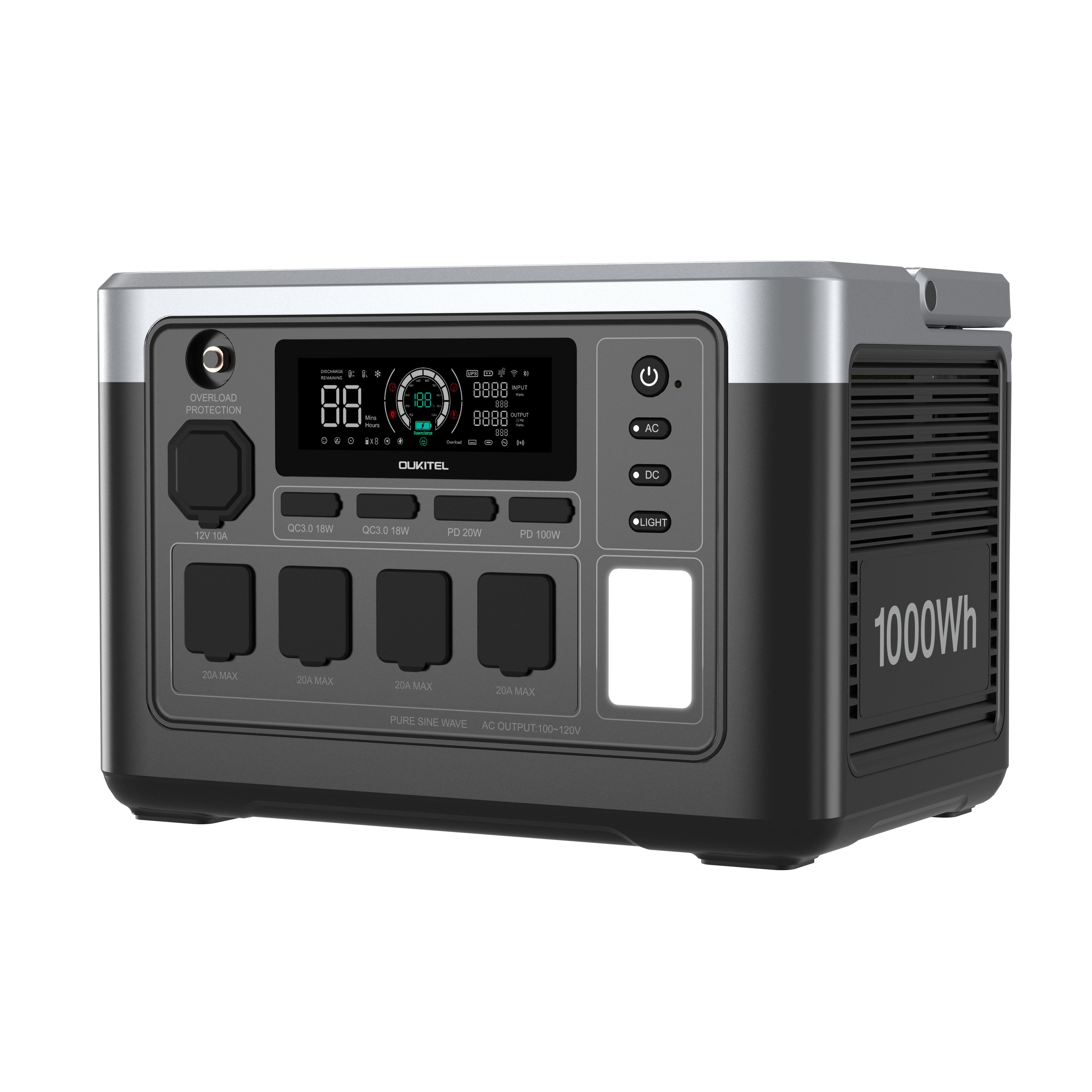 ORANGLES OUKITEL 1800W Solar Generator P1000 – 1024Wh Li-Polymer Portable Power Station with Fast Charging Backup Battery for Home, Camping & Outdoor Use - elegant presentation - exhibiting components - Image 6 of 6 | ideal for home | Discount on OUKITEL 1800W Solar Generator P1000 – 1024Wh Li-Polymer Portable Power Station with Fast Charging Backup Battery for Home, Camping & Outdoor Use Virginia | Free Shipping ORANGLES