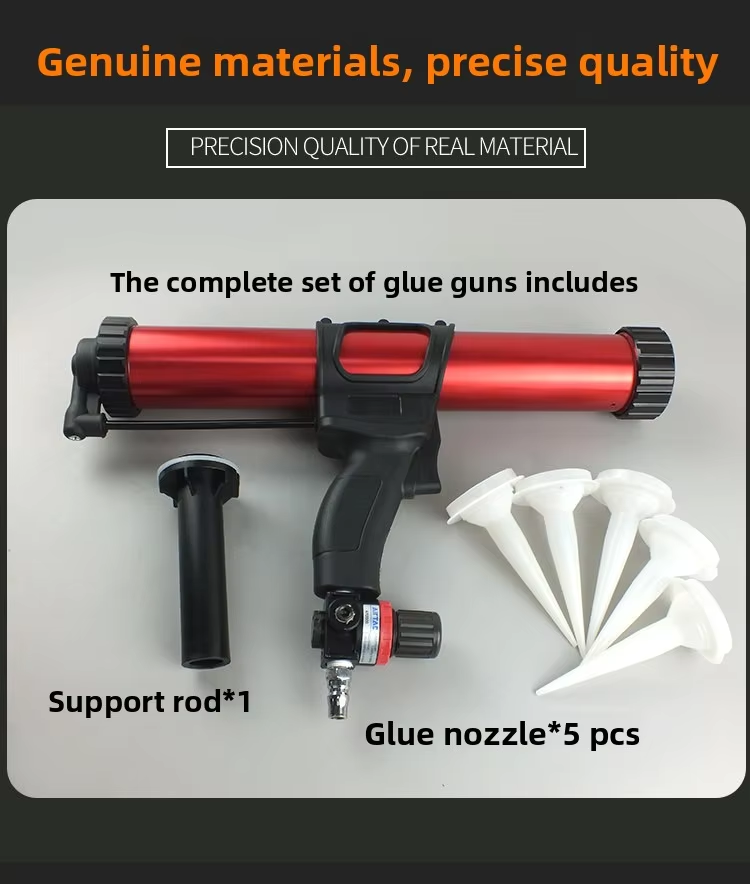 ORANGLES 310ml Pneumatic Caulking Gun for Hard & Soft Glue | 400ml/600ml Sausage Pack Compatible Professional Sealant Tool - detailed closeup view - illustrating benefits - Image 3 of 3 | created for all | Shop 310ml Pneumatic Caulking Gun for Hard & Soft Glue | 400ml/600ml Sausage Pack Compatible Professional Sealant Tool North Carolina | Free Shipping ORANGLES