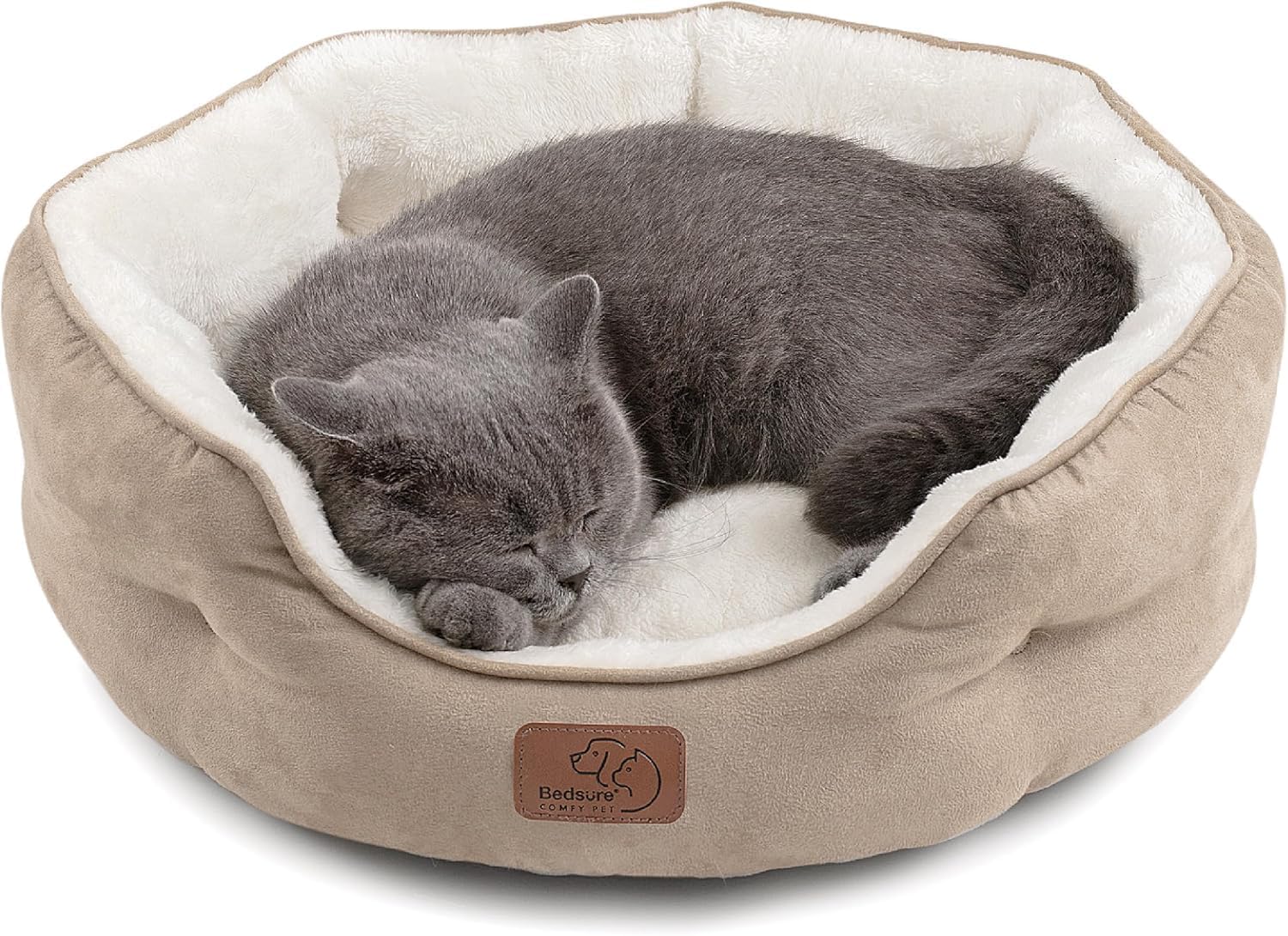 ORANGLES Bedsure 20in Round Pet Bed Camel | Washable Dog & Cat Bed for Small Dogs, Puppies & Indoor Cats with Non-Slip Bottom  - Main Product Image - professional product shot revealing details | Best price Bedsure 20in Round Pet Bed Camel | Washable Dog & Cat Bed for Small Dogs, Puppies & Indoor Cats with Non-Slip Bottom authentic product Ohio | ORANGLES