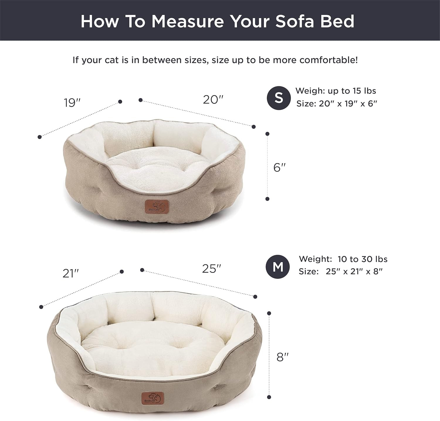 ORANGLES Bedsure 20in Round Pet Bed Camel | Washable Dog & Cat Bed for Small Dogs, Puppies & Indoor Cats with Non-Slip Bottom - high resolution display - exposing craftsmanship - Image 2 of 8 | built for everyone | Bedsure 20in Round Pet Bed Camel | Washable Dog & Cat Bed for Small Dogs, Puppies & Indoor Cats with Non-Slip Bottom for sale Georgia | Free Shipping ORANGLES