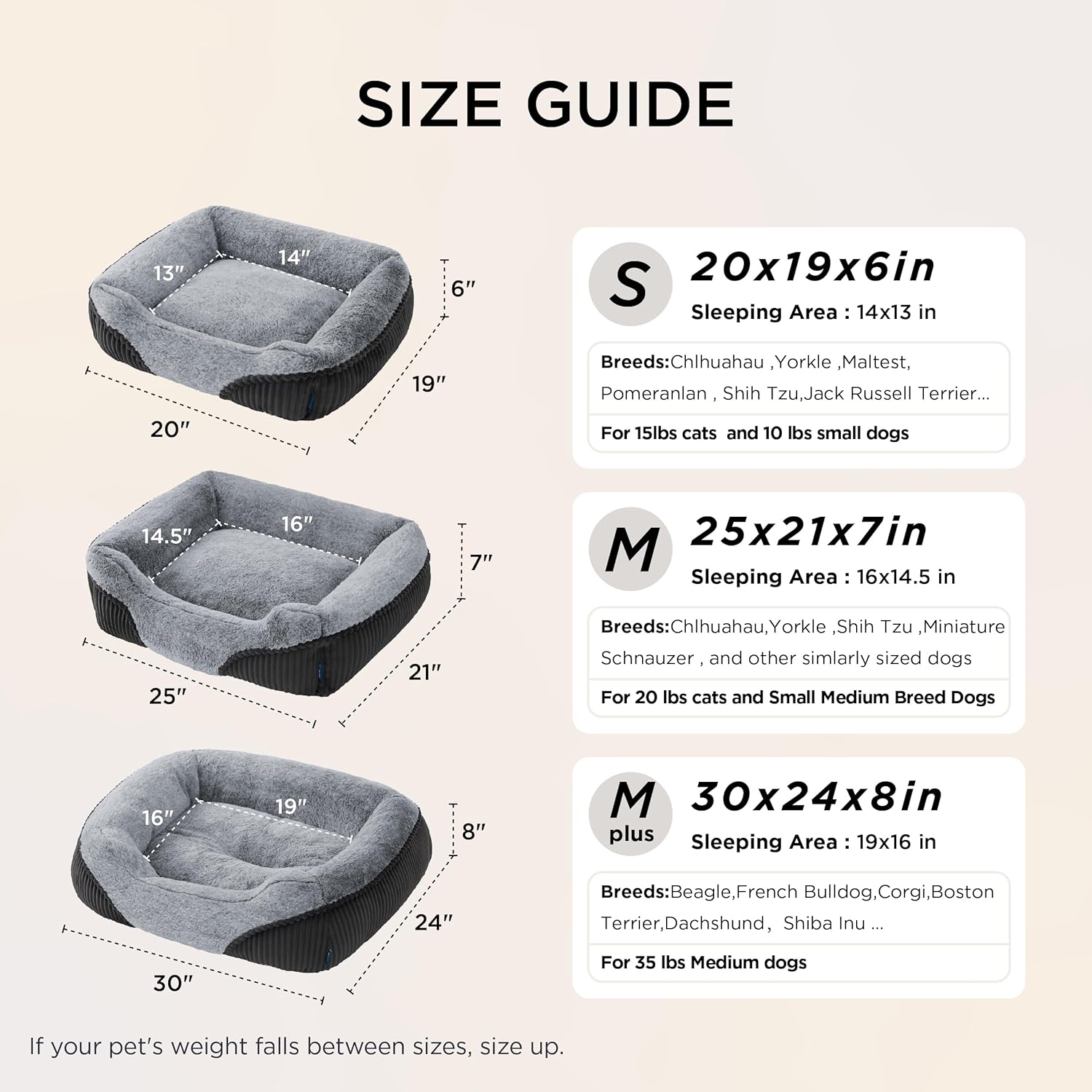 ORANGLES Bedsure Washable Dog Bed 30x24x8 Grey | Rectangle Plush Pet Bed with Non-Slip Bottom for Medium Dogs up to 35lbs - detailed closeup view - illustrating benefits - Image 3 of 8 | created for all | Shop Bedsure Washable Dog Bed 30x24x8 Grey | Rectangle Plush Pet Bed with Non-Slip Bottom for Medium Dogs up to 35lbs North Carolina | Free Shipping ORANGLES
